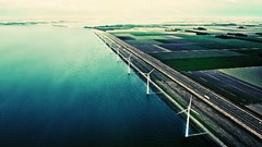 Landscapes nature windmills roads