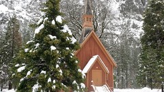 Landscapes nature winter California chapel Yosemite National 