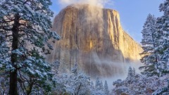 Landscapes nature winter California Yosemite National Park 