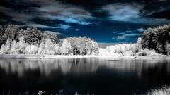 Landscapes nature winter lakes