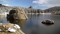 Landscapes nature winter lakes