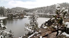 Landscapes nature winter Mountains rivers