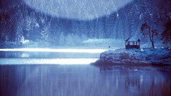 Landscapes nature winter water Frozen reflections