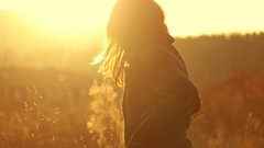 Landscapes nature woman meadows sunlight