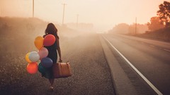 Landscapes nature woman roads