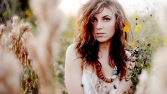 Landscapes nature woman shoulders brunettes teen