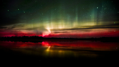 Landscapes night aurora borealis