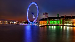 Landscapes night blue light Green London England Britain United 