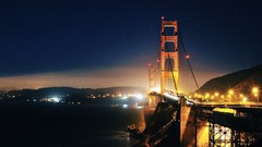 Landscapes night Bridges golden gate bridge