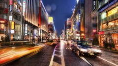 Landscapes night Japan cars Tokyo traffic Asia roads 