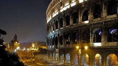 Landscapes night lights Colosseum Rome Italy architecture