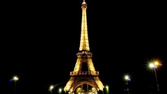 Landscapes night lights Eiffel Tower Paris France night light 