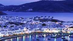 Landscapes night lights Greece cityscapes di Mykonos