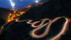 Landscapes night lights Highways
