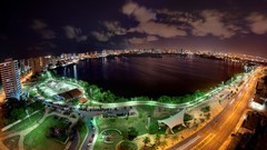 Landscapes night lights roads Brazil lakes urban cityscapes HDR 