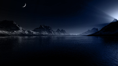 Landscapes night moon