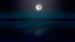 Landscapes night moon light moonlight blue skies minimalistic