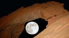 Landscapes night moon rocks