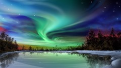 Landscapes night Photo manipulation artwork digital art aurora 