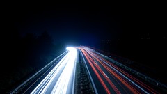 Landscapes night roads Highways long exposure