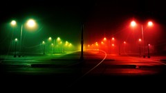 Landscapes night roads rainbows cityscapes
