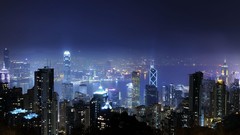 Landscapes night Skyscrapers Hong Kong City Lights cities 