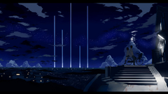 Landscapes night Stars Anime