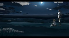 Landscapes night Stars moon Anime anime girls seifuku scenic