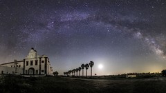Landscapes night Stars moon Milky Way Earth astronomy skies 