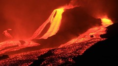 Landscapes night Volcanoes lava