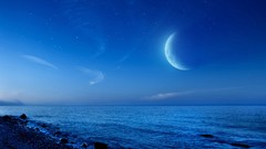 Landscapes ocean moon moonlight Beaches