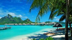 Landscapes ocean paradise Islands azure Beaches