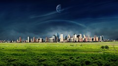 Landscapes outer space cityscapes