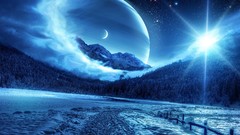 Landscapes outer space digital art qauz