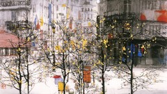 Landscapes paint Paris streets liu