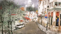 Landscapes paint Paris streets liu
