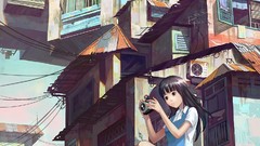 Landscapes paintings Cameras drawings anime girls cityscapes 