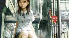 Landscapes paintings drawings anime girls cityscapes digital art