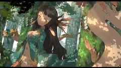 Landscapes paintings drawings anime girls cleavage artwork 