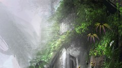 Landscapes paintings drawings rivers forests illustrations 