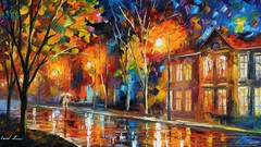 Landscapes paintings Leonid Afremov cityscapes traditional art