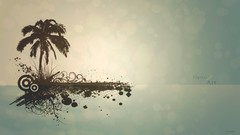 Landscapes palm trees Beaches minimalistic simplistic white 