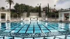 Landscapes palm trees swimming