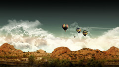 Landscapes panorama hot air