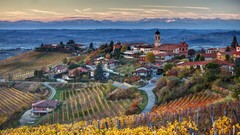 Landscapes panorama Italy vines italia Piemonte Treiso