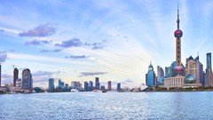 Landscapes panorama Shanghai buildings urban cityscapes