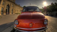 Landscapes Paris France cityscapes artwork Fiat 500