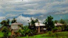 Landscapes rain blurred rain on glass