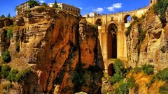 Landscapes rock Mountains Europe Spain Bridges