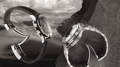 Landscapes rock switzerland dial monochrome watches wristwatch 